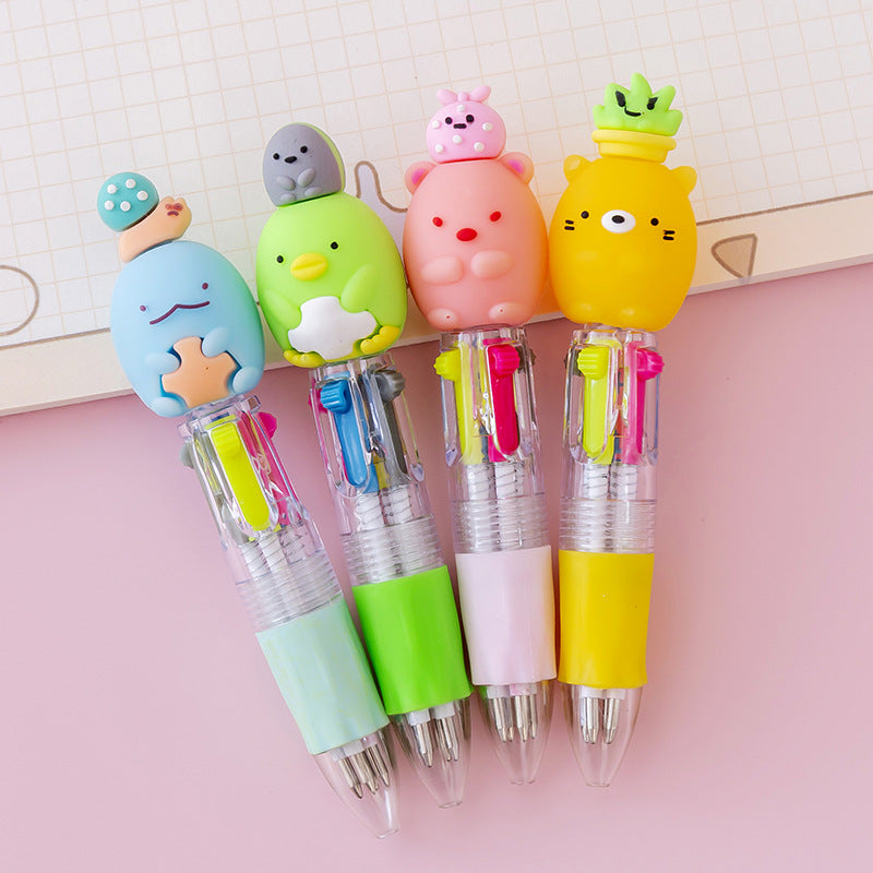 Wholesale Plastic Cartoon Cute Four-color Mini Ballpoint Pen